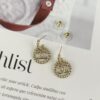 Xiaoxiang New Arrival Textured Hoop Earrings with Hook Design, Elegant and Stylish