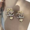 Xiaoxiang New Arrival Light Gold Bow Silver Two-Tone Fully Diamante Necklace Set