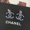 Xiaoxiang New Arrival Nautical Style Classic Blue Enamel Inlaid Hook Earrings, Elegant Ear Clips ✨🌿