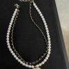 Xiaoxiang New Double-Layer Pearl and Cubic Zirconia Necklace with Leather String