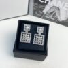 Xiaoxiang New Arrival Luxury Full Diamond Pearl Inlaid Square Earrings ✨🦋
