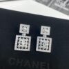 Xiaoxiang New Arrival Luxury Full Diamond Pearl Inlaid Square Earrings ✨🦋