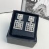 Xiaoxiang New Arrival Luxury Full Diamond Pearl Inlaid Square Earrings ✨🦋