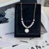 CHANE New Style Black and White Button Round Semi-Pearl Half Chain Necklace