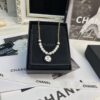 CHANE New Style Black and White Button Round Semi-Pearl Half Chain Necklace