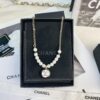 CHANE New Style Black and White Button Round Semi-Pearl Half Chain Necklace