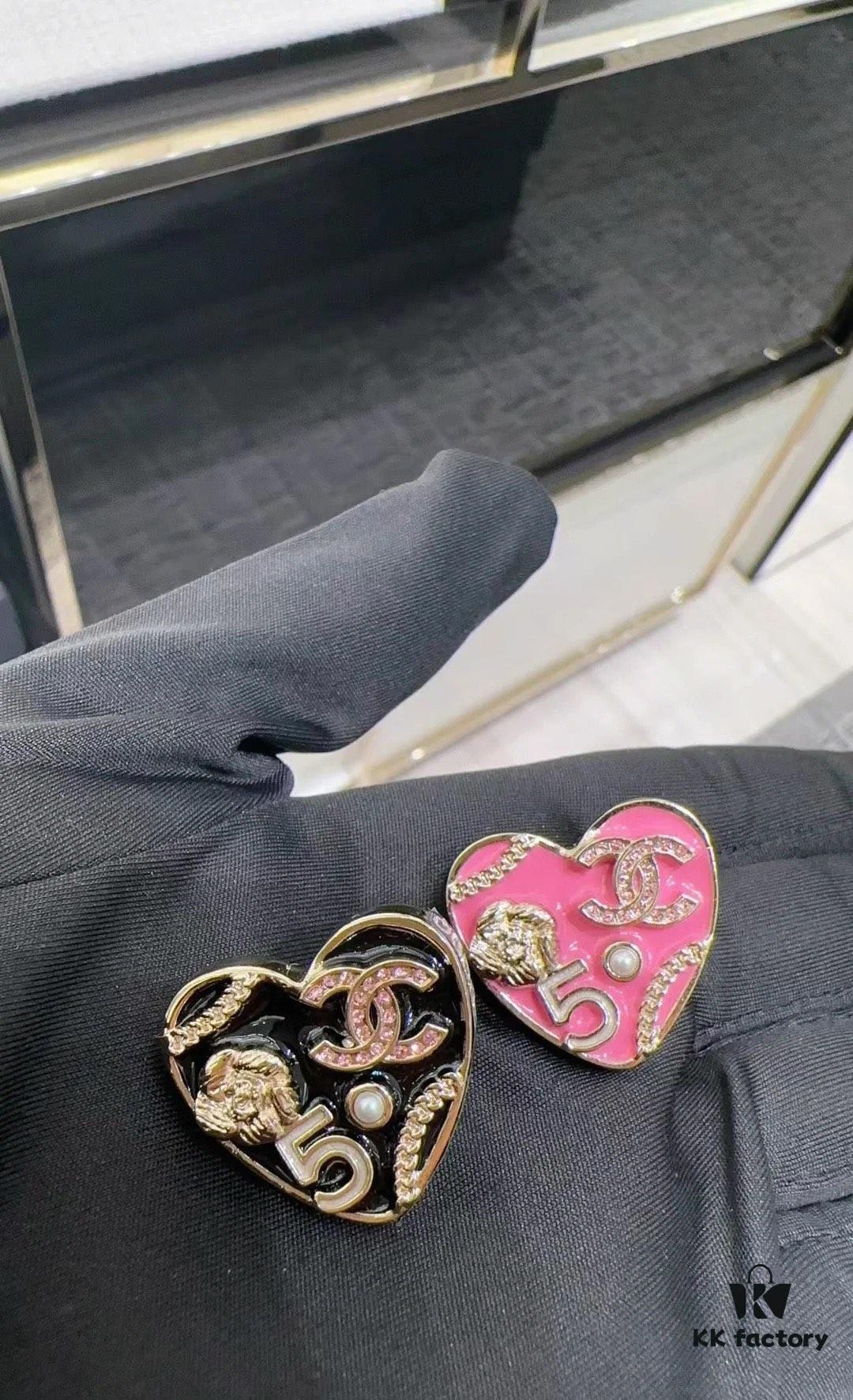 CHANE New 24S Pink Camellia Pearl Heart ❤️ Brooch