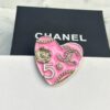 CHANE New 24S Pink Camellia Pearl Heart ❤️ Brooch