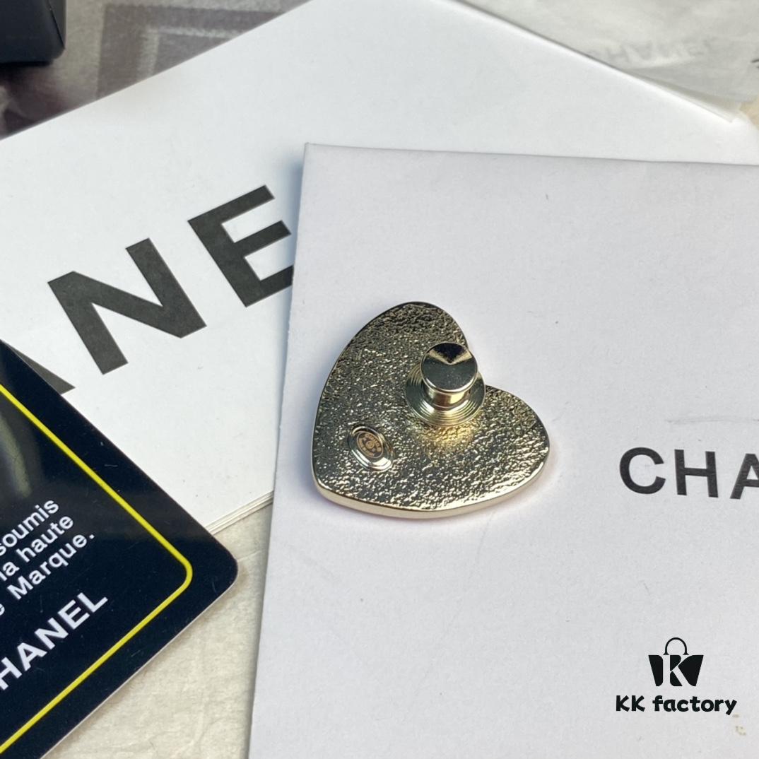 CHANE New 24S Pink Camellia Pearl Heart ❤️ Brooch