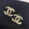 New Xiaoxiang Rhombus Faux Diamond Brass Double C Stud Earrings
