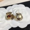 Xiaoxiang New Arrival Amber Square Rhinestone Camellia Flower Stud Earrings 🌺