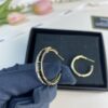 Xiaoxiang New Arrival Black and White Rhinestone Inlaid Small Hoop Earrings ✨✨