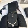 CHANE New Style Black and White Button Round Semi-Pearl Half Chain Necklace