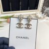 New Xiaoxiang Pearl Flower Double C Pendant Earrings