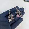 New Xiaoxiang Black Enamel Square Multi-Element AB Style Earrings ✨✨🦋