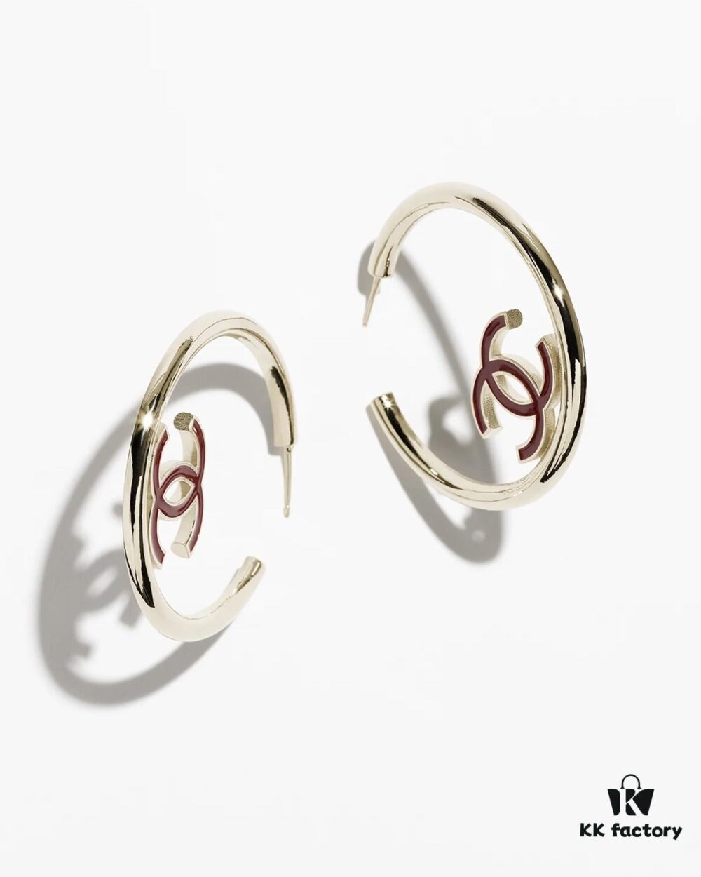 Xiaoxiang New Style Drip Oil Half Circle Double-Sided Earrings