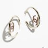 Xiaoxiang New Style Drip Oil Half Circle Double-Sided Earrings