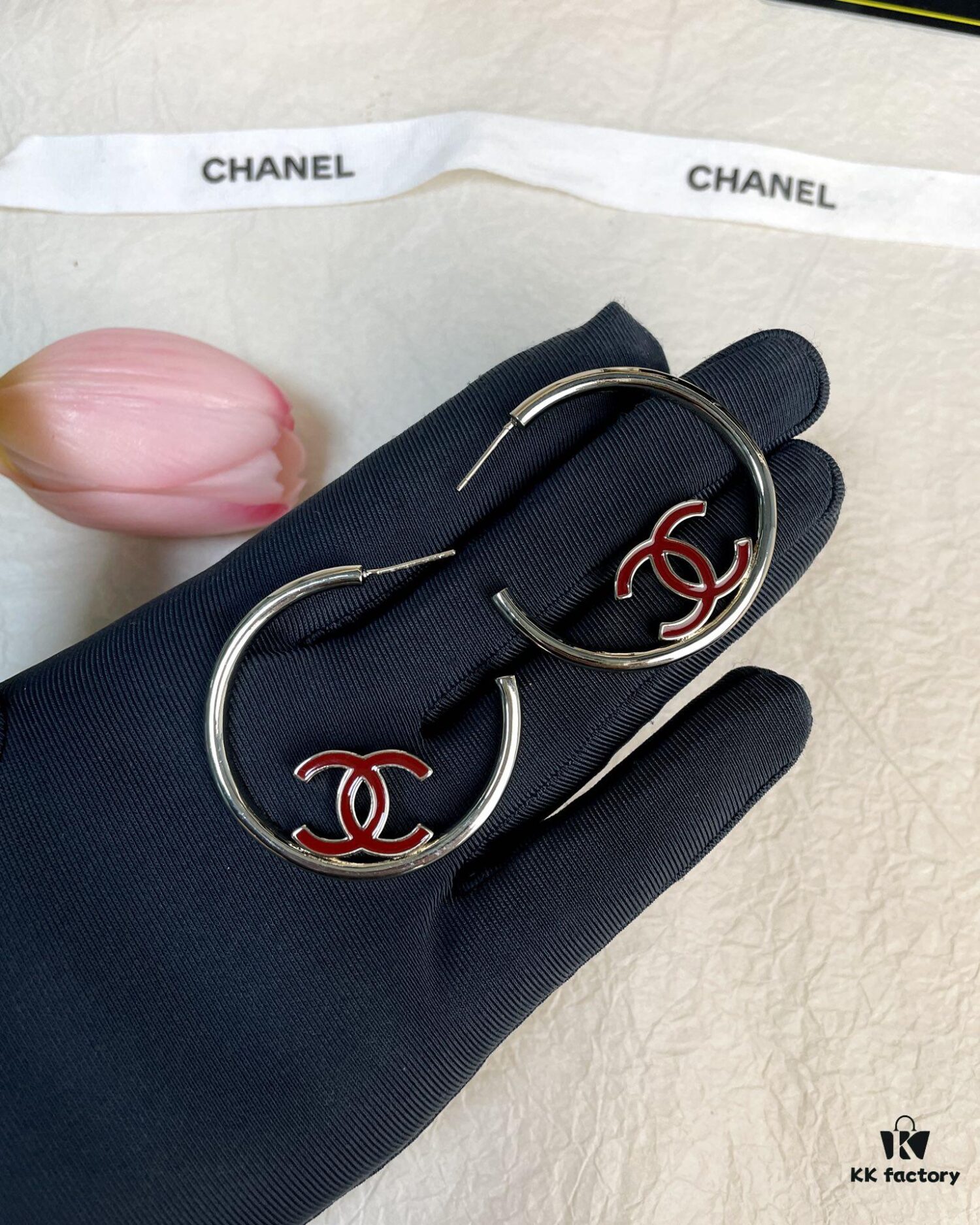 Xiaoxiang New Style Drip Oil Half Circle Double-Sided Earrings