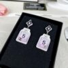 CHANE New Rhombus Pendant Perfume Bottle Resin Acrylic Stud Earrings