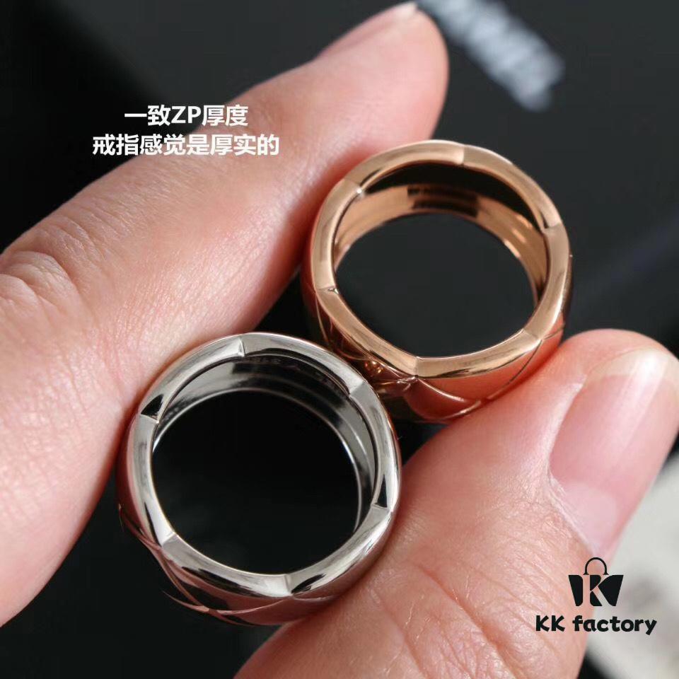 Chanel's Most Loved Star-Favorite Ring: COCO CRUSH Collection with Classic Quilted Pattern, 18K Gold-Plated Au 750 Craftsmanship, Full Range of Sizes in Rose Gold, Gold, and Silver