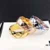 Chanel Coco Crush Series Quilted Pattern Ring, S925 Sterling Silver Heavy Craft, Available in White Gold, Rose Gold, and Yellow Gold Finish