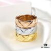 Chanel Coco Crush Series Quilted Pattern Ring, S925 Sterling Silver Heavy Craft, Available in White Gold, Rose Gold, and Yellow Gold Finish