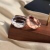 Chanel Coco Crush Series Quilted Pattern Ring, S925 Sterling Silver Heavy Craft, Available in White Gold and Rose Gold Finish