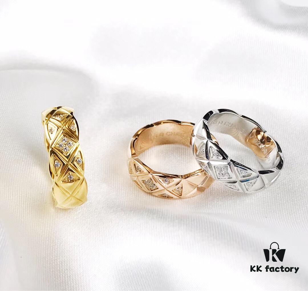 Exquisite New Arrival - Ultra-Unique CHANEL COCO Crush Gold Diamond-Cut Ring, Highly Recommended Across Major Apps and Websites, Stylish and Sentimental, Perfect Couple Rings