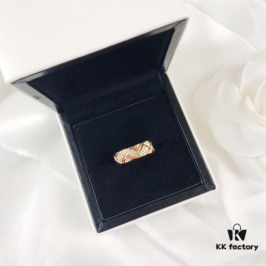 Exquisite New Arrival - Ultra-Unique CHANEL COCO Crush Gold Diamond-Cut Ring, Highly Recommended Across Major Apps and Websites, Stylish and Sentimental, Perfect Couple Rings