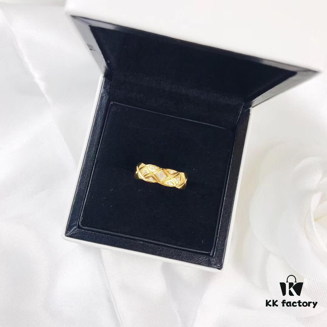 Exquisite New Arrival - Ultra-Unique CHANEL COCO Crush Gold Diamond-Cut Ring, Highly Recommended Across Major Apps and Websites, Stylish and Sentimental, Perfect Couple Rings