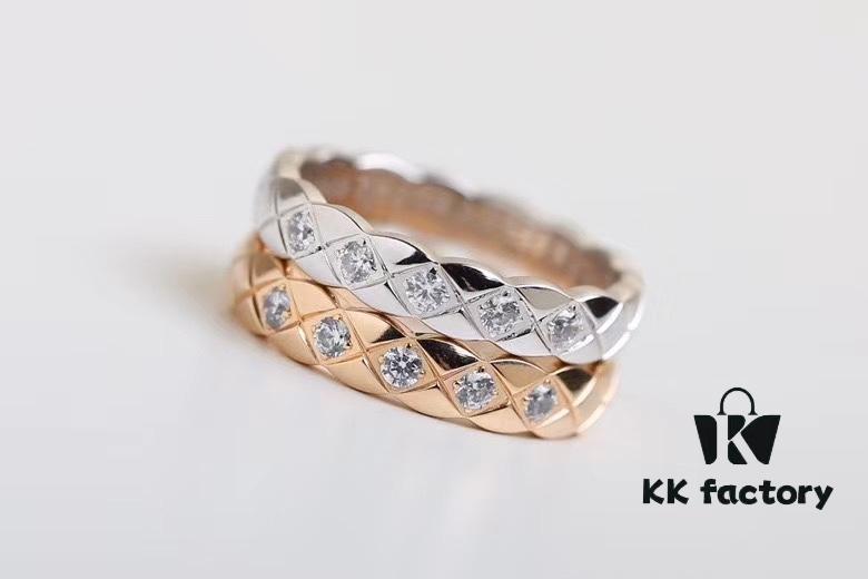 Chanel Coco Crush Quilted Diamond Ring Mini Version