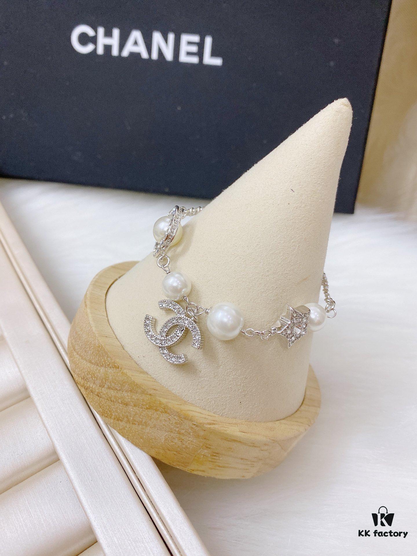 Chanel ZP Pearl Bracelet in Original Brass Material with Shell Beads