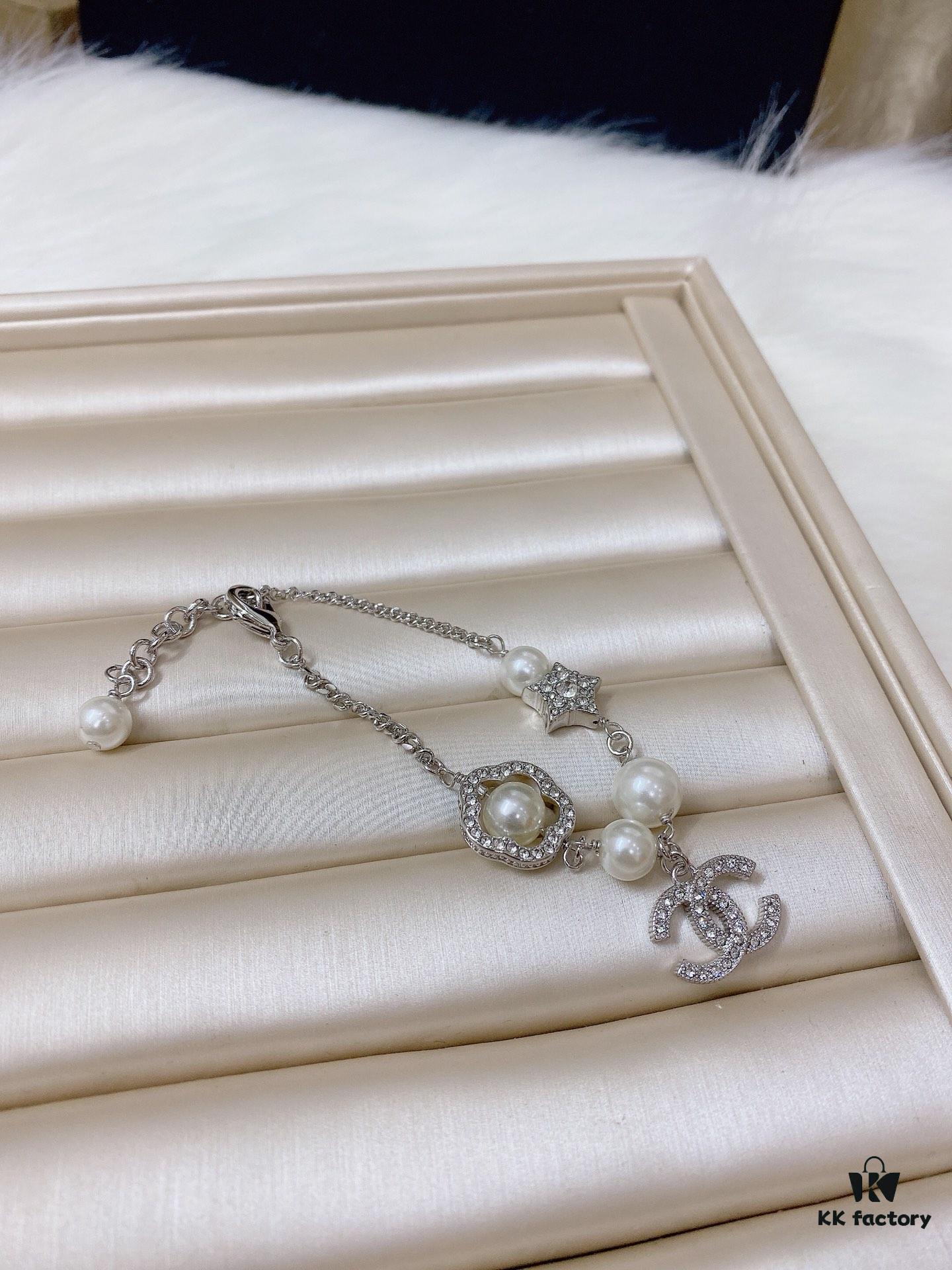 Chanel ZP Pearl Bracelet in Original Brass Material with Shell Beads