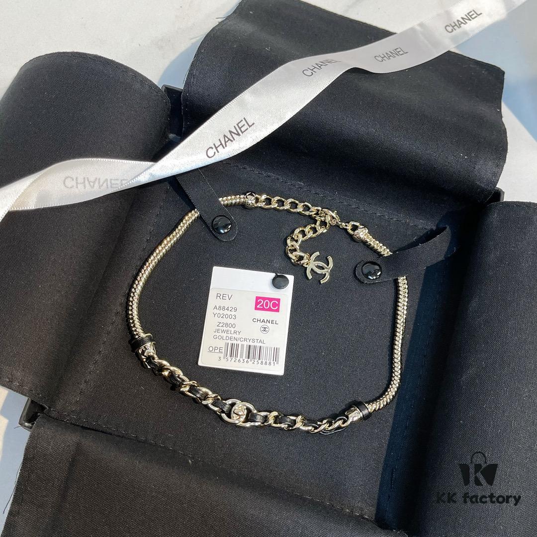 ❗️New Arrival❗️ Authentic CHANEL CC Leather Bracelet Necklace 2021 New Arrival with Full Original Packaging