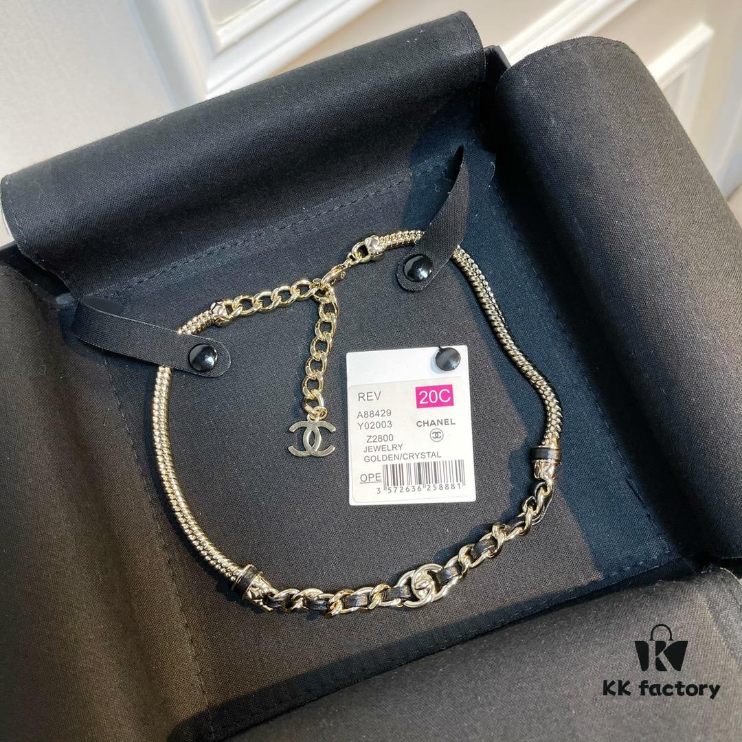 ❗️New Arrival❗️ Authentic CHANEL CC Leather Bracelet Necklace 2021 New Arrival with Full Original Packaging