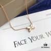 Chaumet Paris X-shaped Jeux de Liens Harmony Necklace in White Mother-of-Pearl and Rose Gold Tone