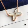 Chaumet Paris X-shaped Jeux de Liens Harmony Necklace in White Mother-of-Pearl and Rose Gold Tone