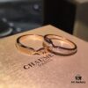 CHAUMET Paris X-Shaped Ring, Couple's Matching Band, Men's Plain Version Without Diamonds, Women's Full Diamond Version