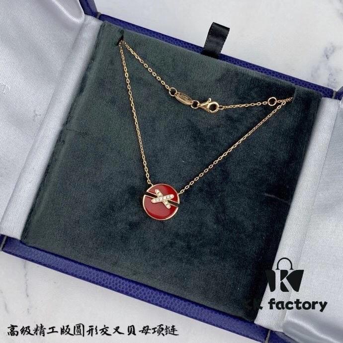 New 925 Sterling Silver Plated with Gold CHAUMET Paris Jeux de Liens Harmony Round Mother-of-Pearl Pendant Necklace