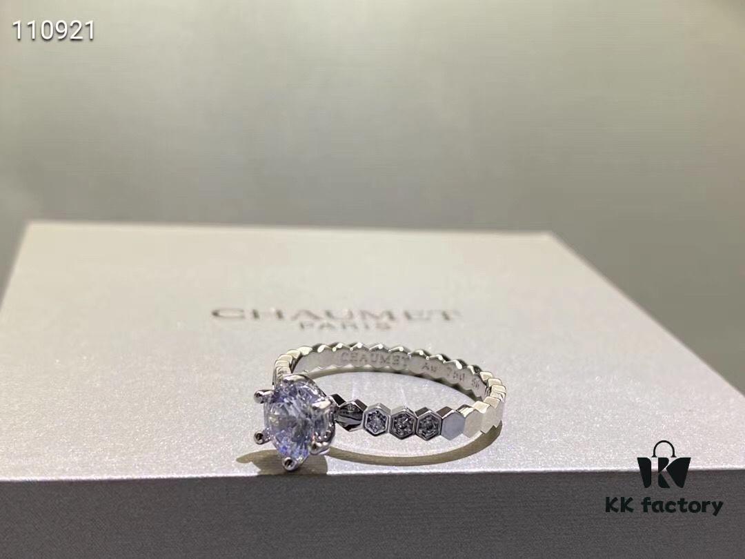 Shangmei Honeycomb Solitaire Ring, Bridal Diamond-Grade Premium Style, Elegant and Beautiful, Radiating Brilliant Sparkle All Around, High-End Custom 925 Sterling Silver Plated with 18K Real Gold, Center Stone Featuring 8-Star 8-Arrow Cut