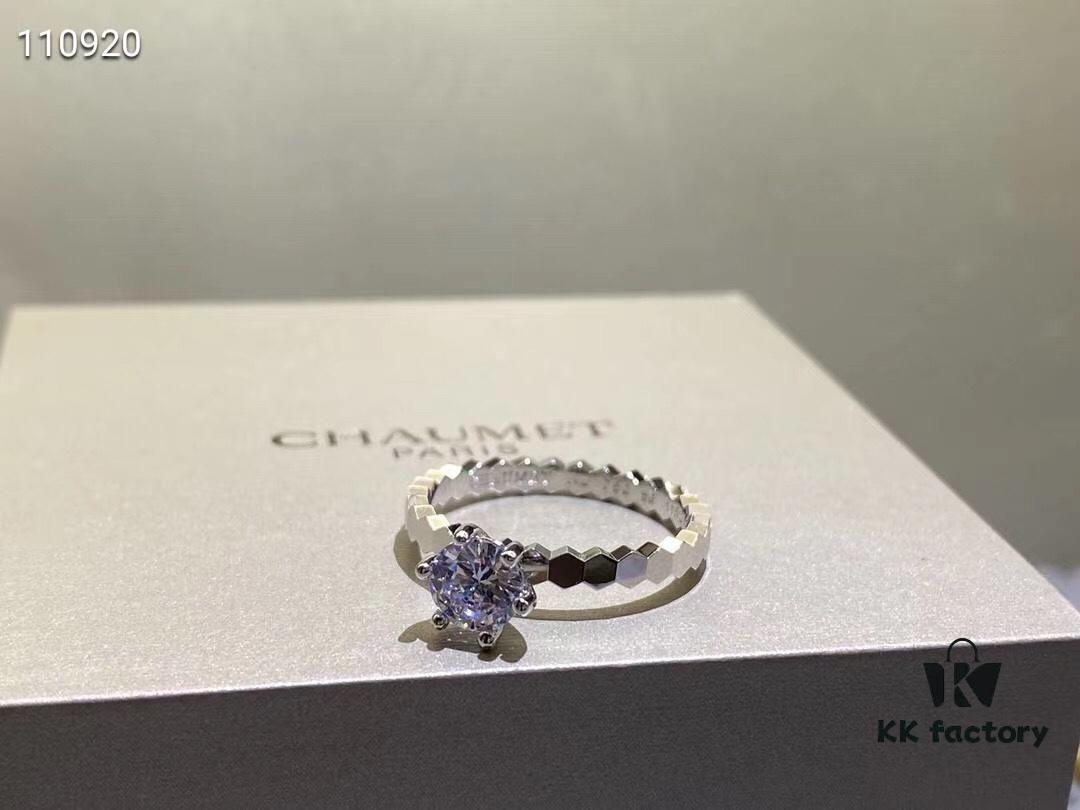 Shangmei Honeycomb Solitaire Ring, Bridal Diamond-Grade Premium Style, Elegant and Beautiful, Radiating Brilliant Sparkle All Around, High-End Custom 925 Sterling Silver Plated with 18K Real Gold, Center Stone Featuring 8-Star 8-Arrow Cut