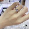 Shangmei Honeycomb Solitaire Ring, Bridal Diamond-Grade Premium Style, Elegant and Beautiful, Radiating Brilliant Sparkle All Around, High-End Custom 925 Sterling Silver Plated with 18K Real Gold, Center Stone Featuring 8-Star 8-Arrow Cut