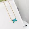 CHAUMET PARIS Liens 'Forever Linked' Pendant Necklace – Symbol of Love and Connection, Crafted in 18K Gold-Plated 925 Silver with Mother-of-Pearl, Turquoise, Lapis Lazuli, Featuring Openwork Cross Design Set with Sparkling Zirconia, Adjustable Chain Length 42cm