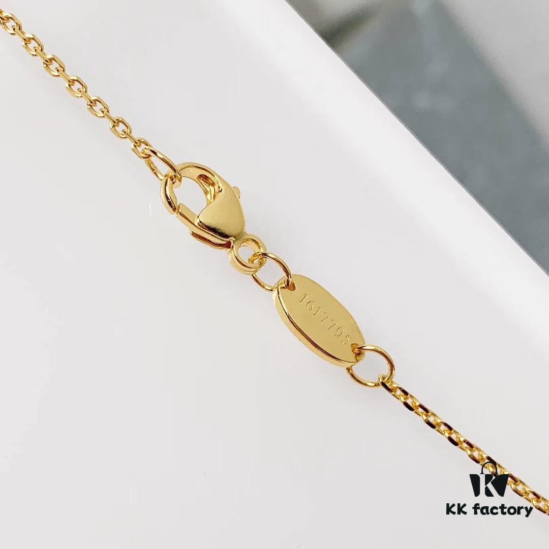 CHAUMET PARIS Liens 'Forever Linked' Pendant Necklace – Symbol of Love and Connection, Crafted in 18K Gold-Plated 925 Silver with Mother-of-Pearl, Turquoise, Lapis Lazuli, Featuring Openwork Cross Design Set with Sparkling Zirconia, Adjustable Chain Length 42cm