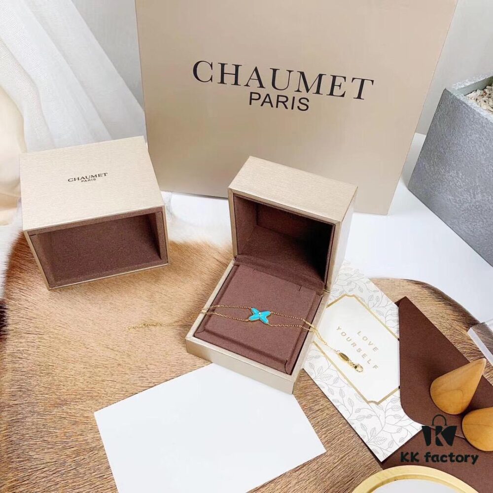 CHAUMET PARIS Liens 'Forever Linked' Bracelet – Symbol of Eternal Connection, Crafted in 18K Gold-Plated 925 Silver with Mother-of-Pearl, Turquoise, Lapis Lazuli, and Sparkling Zirconia