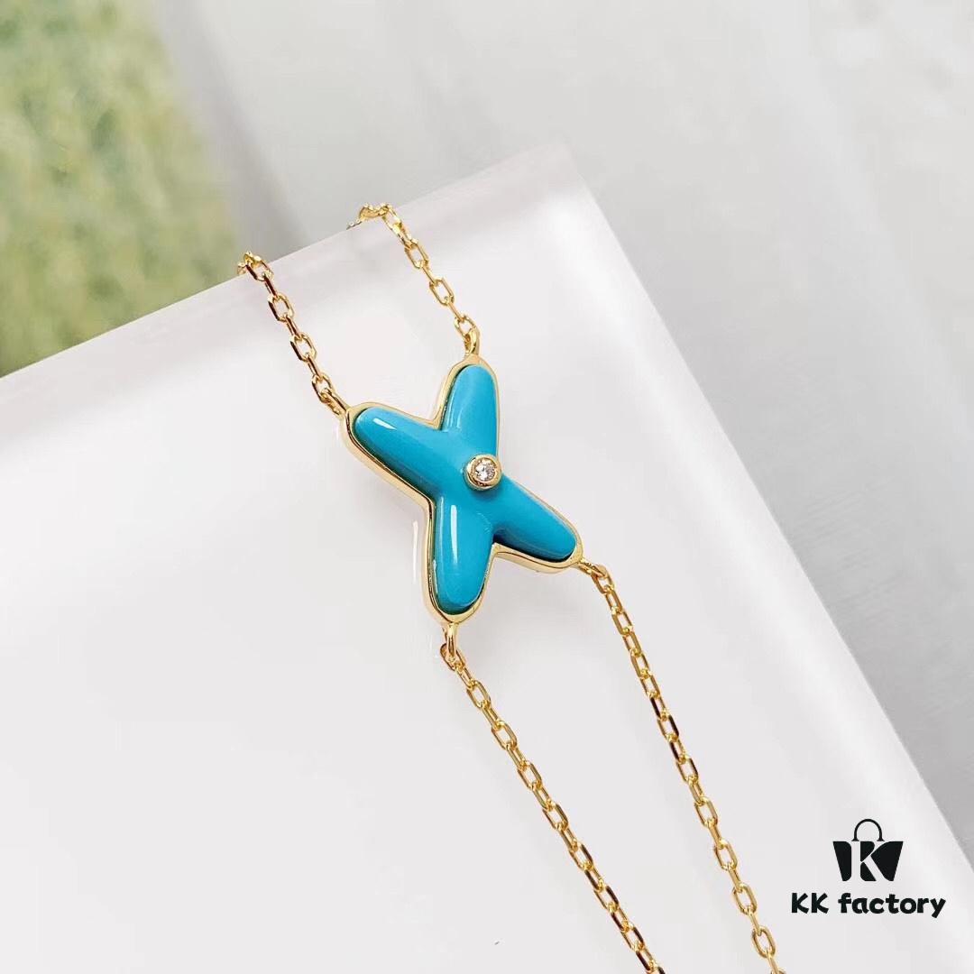 CHAUMET PARIS Liens 'Forever Linked' Bracelet – Symbol of Eternal Connection, Crafted in 18K Gold-Plated 925 Silver with Mother-of-Pearl, Turquoise, Lapis Lazuli, and Sparkling Zirconia