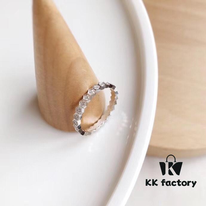 2020 Latest ZP Version SAMMY PARIS Full Diamond Honeycomb Ring, V-Gold Electroplated Thick Gold, Excellent Color Retention