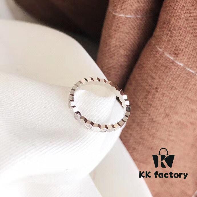 Bee My Love Chaumet Paris Honeycomb Half-Diamond Ring 💍 2020 Latest Store ZP Version, Flawless 1:1 Custom Replica, Available in White Gold and Rose Gold