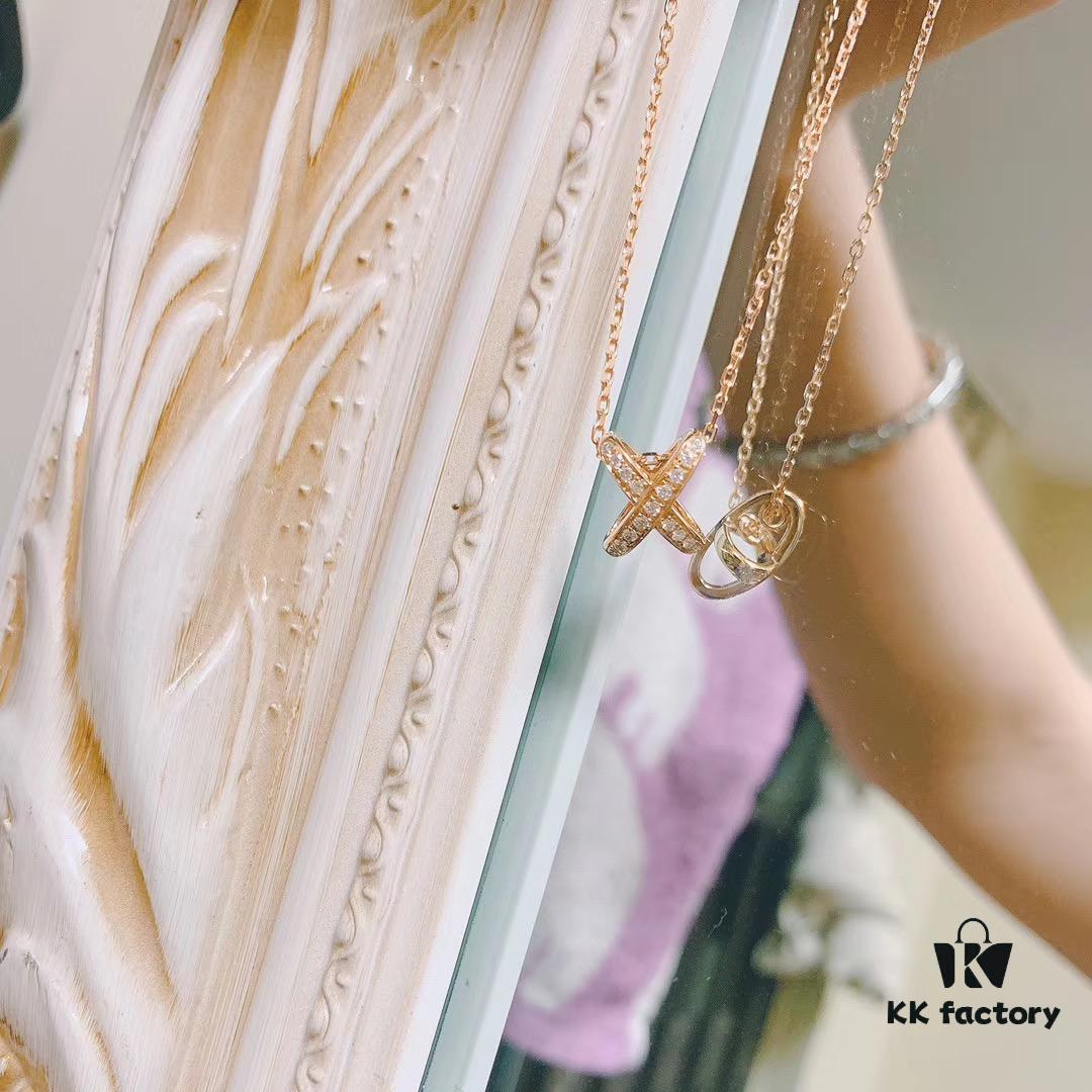 CHAUMET Liens Collection Cross Pendant Necklace