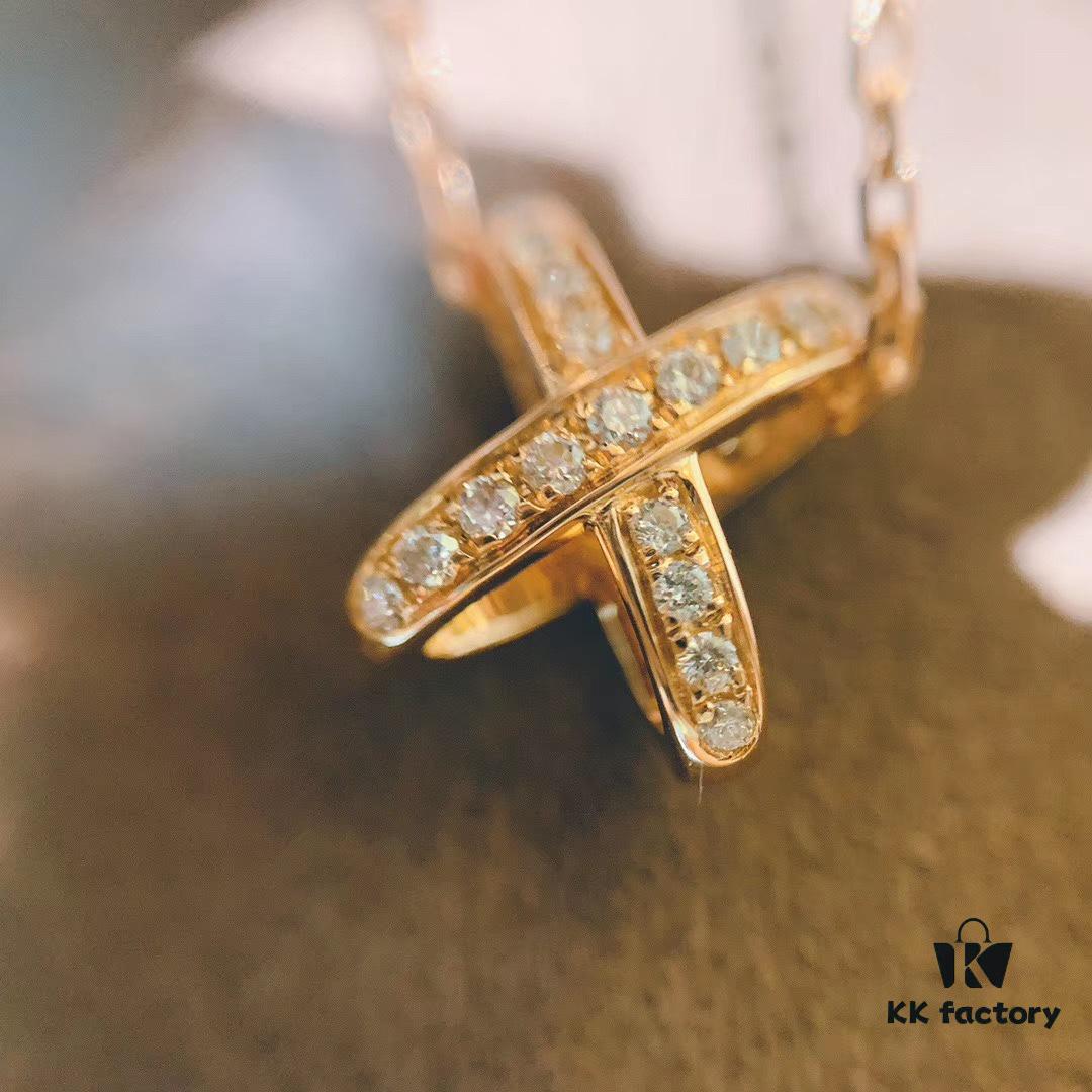 CHAUMET Liens Collection Cross Pendant Necklace